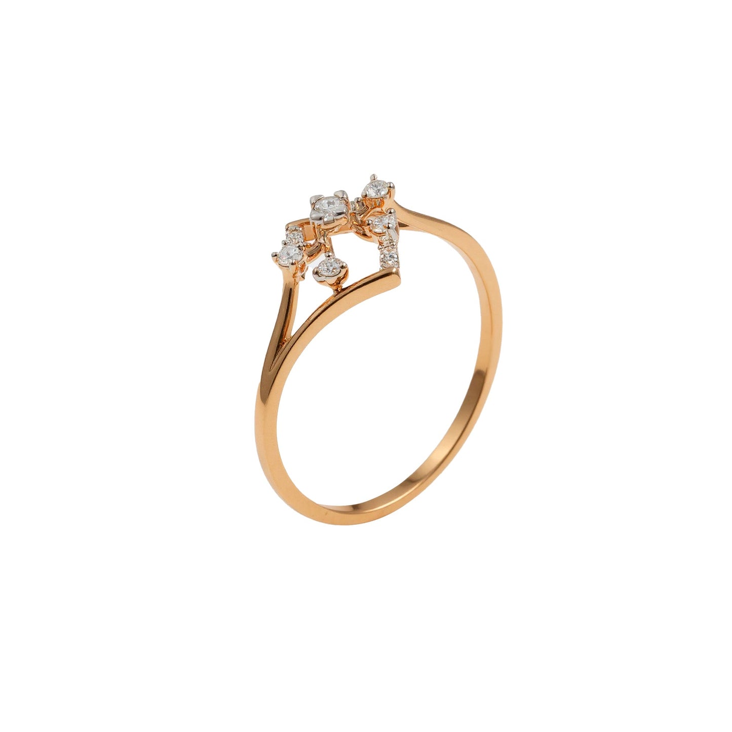 Rose Gold Minimalist Diamond Ring