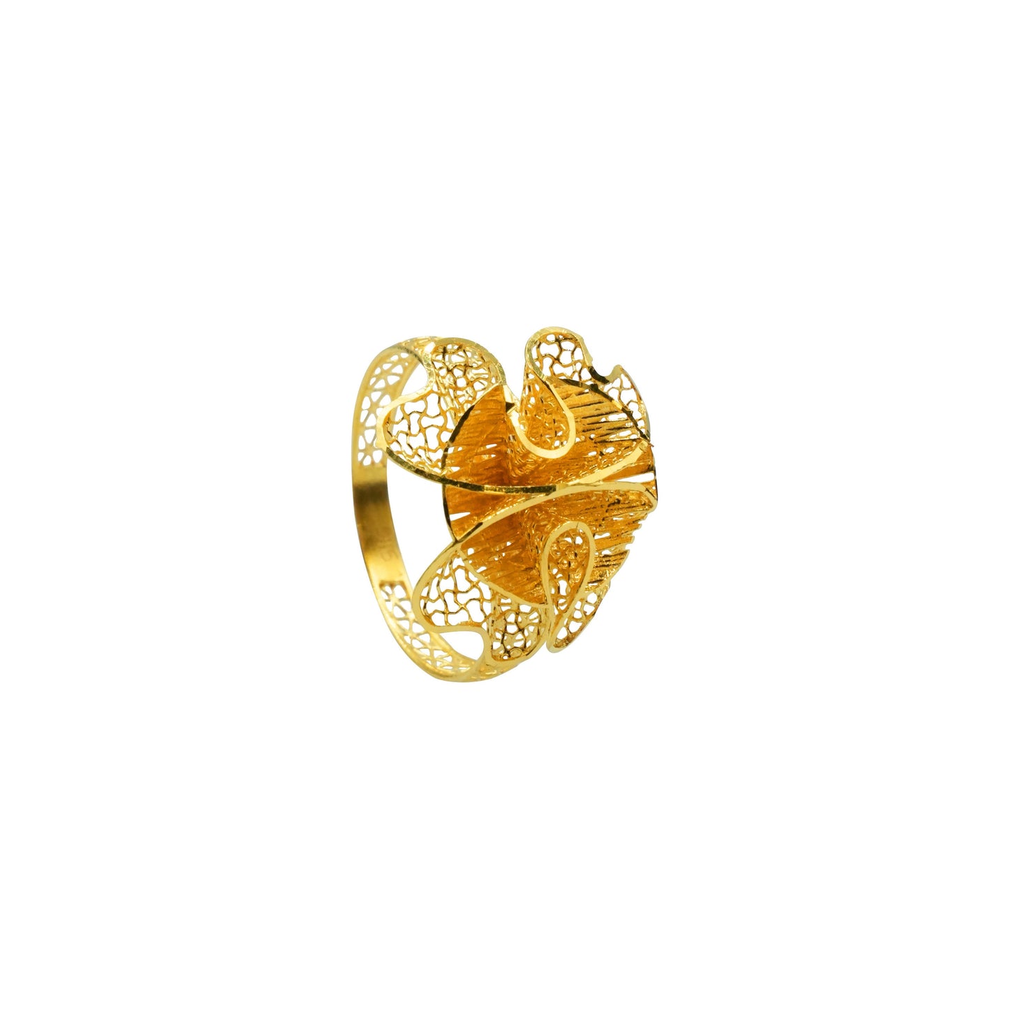 22K Ring - Filigree Petal Ring