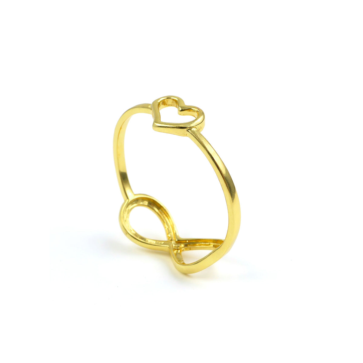 Open Heart Yellow Gold Ring