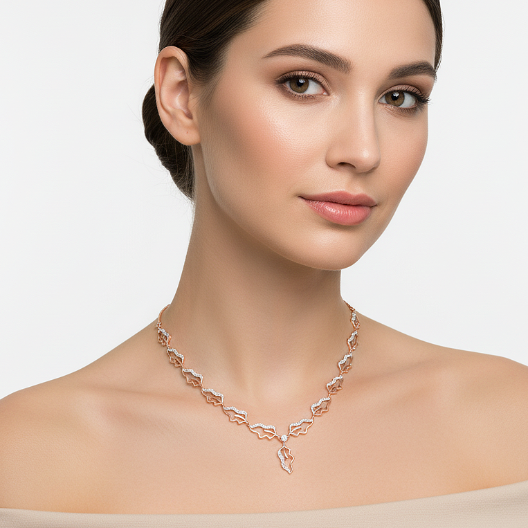 Kiya 18K Rose Gold Diamond Necklace