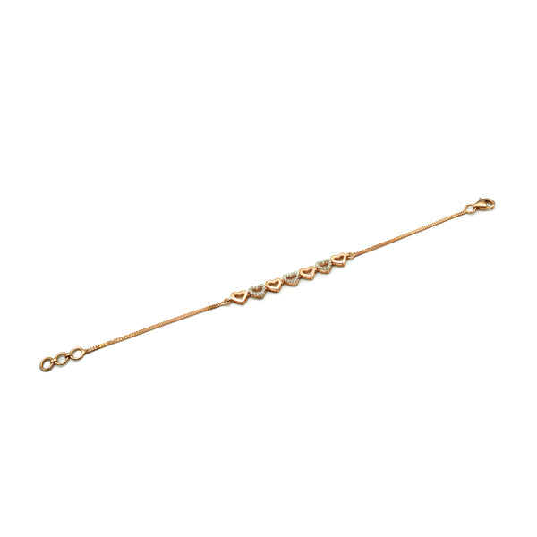 Interlocking Hearts Station Bracelet