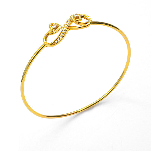 22K Elegant Twisted Rope Style Bangle