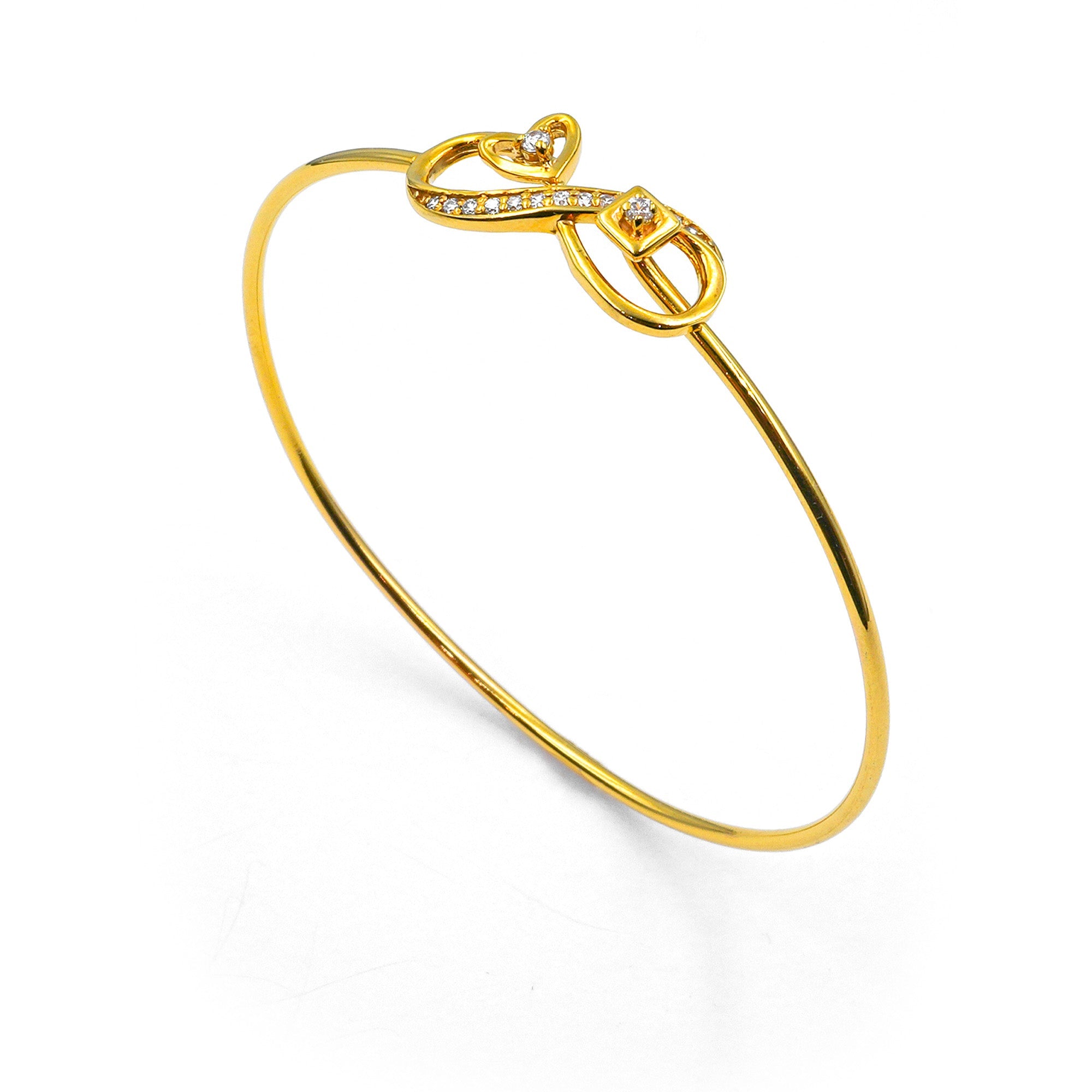 22K Elegant Twisted Rope Style Bangle