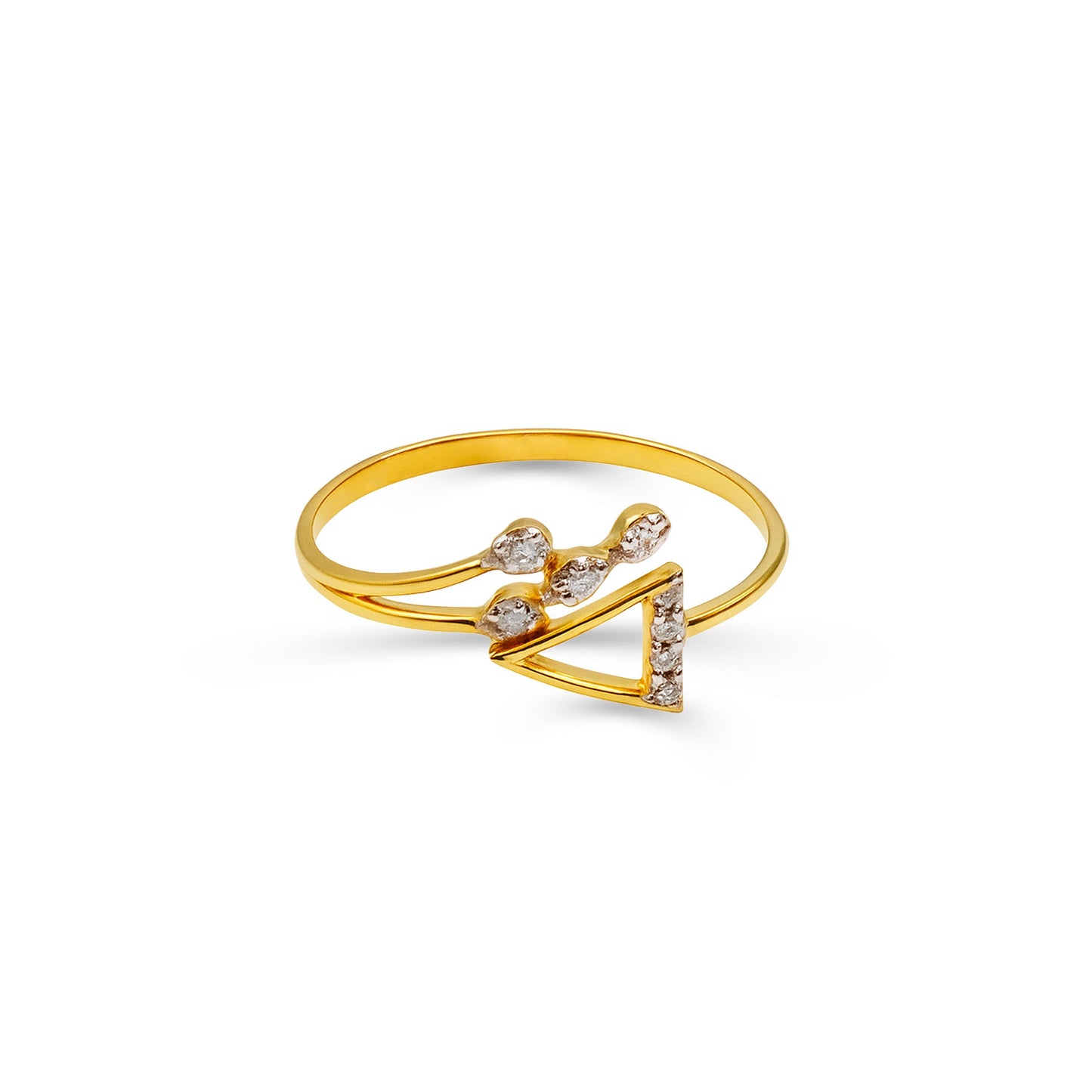 Modern Triangle Diamond Ring