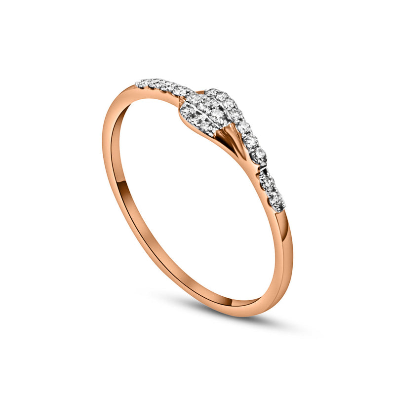 Shimmering Diamonds Ring-Rose Gold