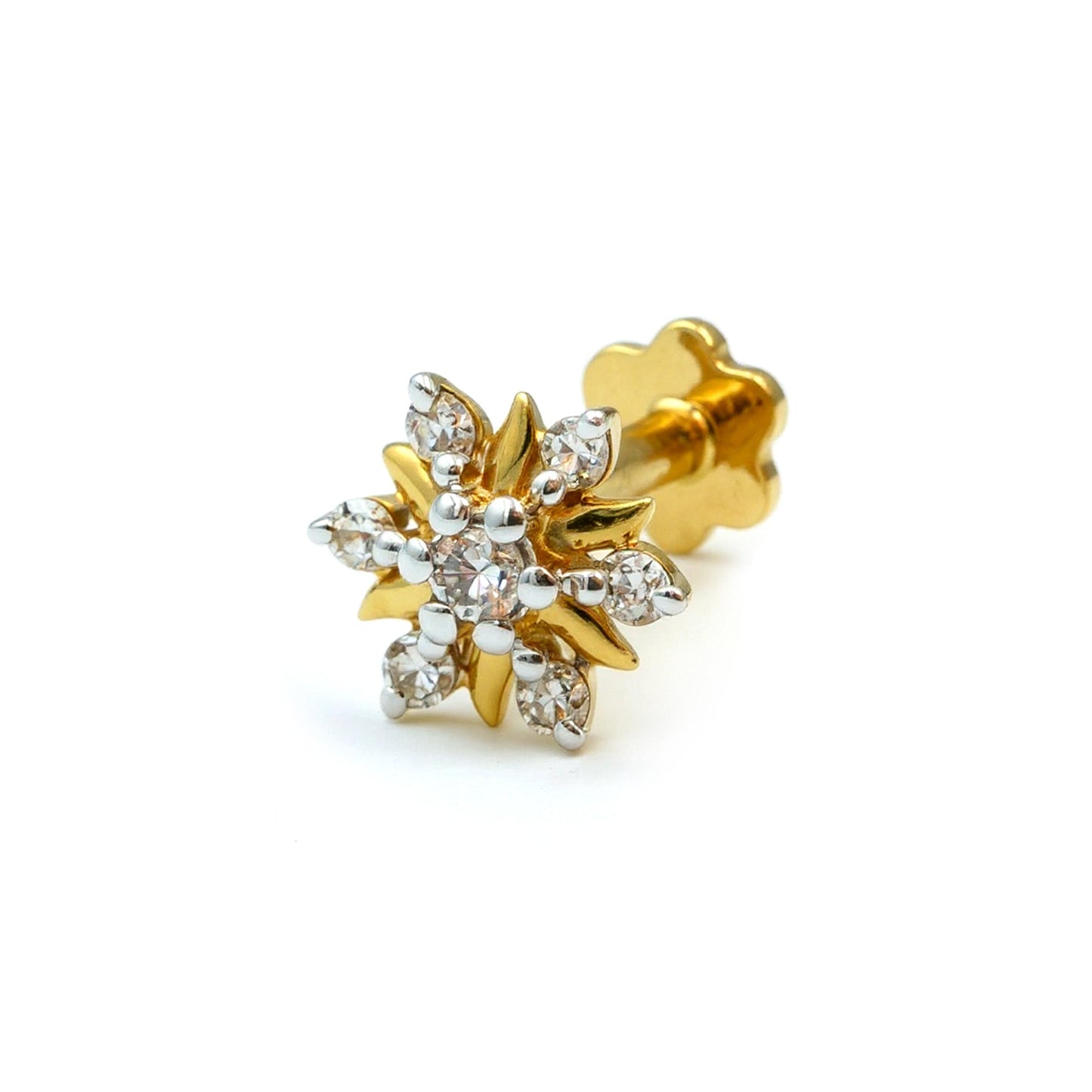Floral Diamond Nose Stud