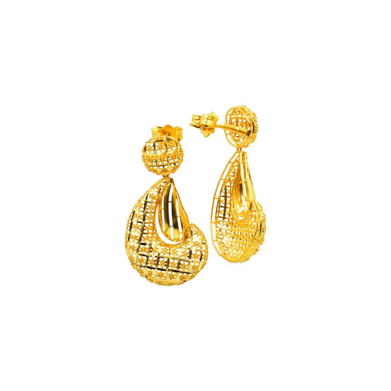 22K Earrings - Golden Mesh Trending Earrings