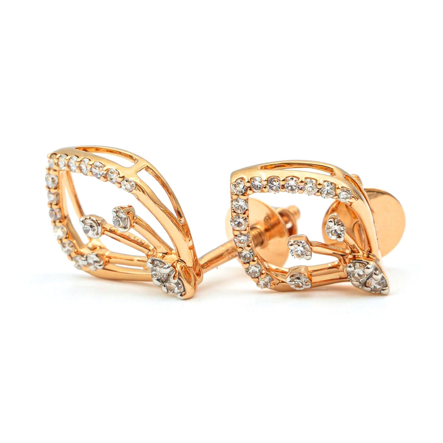 Rose Gold High-Polish Stud Earrings