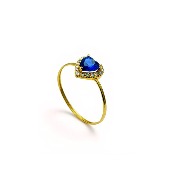 Heart Shaped Blue Zircon Ring