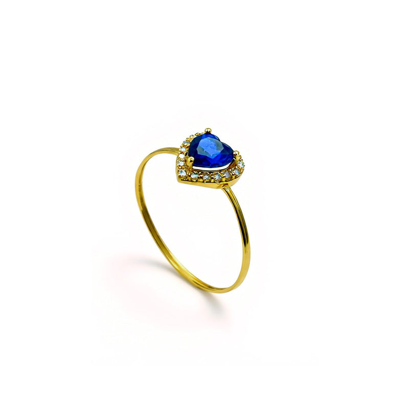 Heart Shaped Blue Zircon Ring