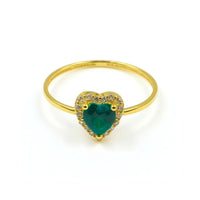Heart Shaped Green Zircone 18K Ring