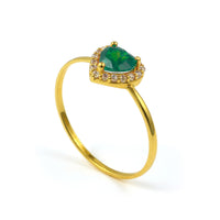 Heart Shaped Green Zircone 18K Ring