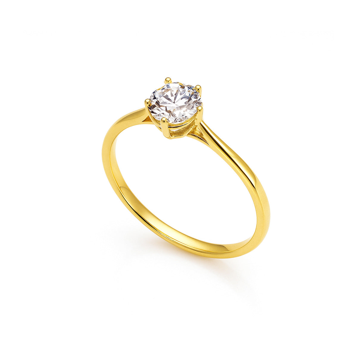 18K Zircone Stone Yellow Gold Ring
